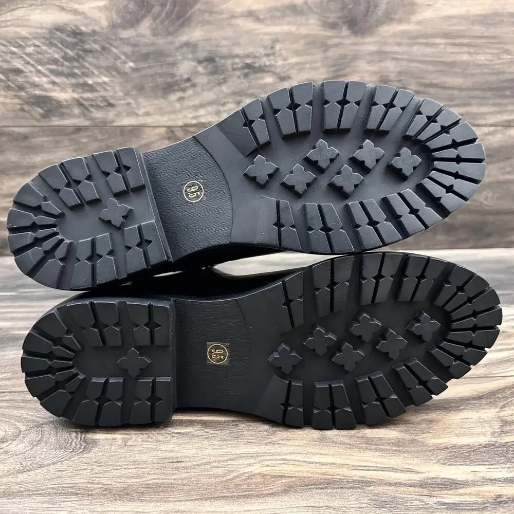 NWOB Steve Madden 9.5M Leopold Black Leather Chelsea Boots Bootie - Picture 9 of 13